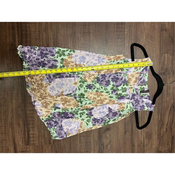 Manila Grace Purple Green Multicolor Sleeveless Assymetrical Blouse, Sz Medium + - Picture 2 of 9